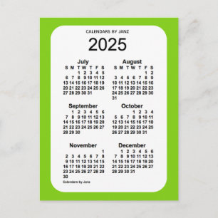 2025 Gult Grönt 6 Mini Calendar av Janz Vykort