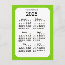 2025 Gult Grönt 6 Mini Calendar av Janz Vykort