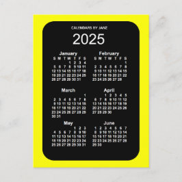 2025 Gult Neon 6 månaders Mini Calendar av Janz Vykort