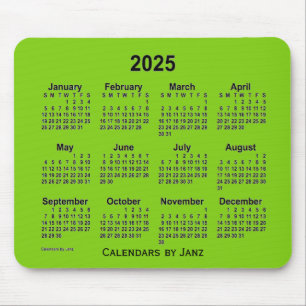 2025-Gultens Grönt Kalender av Janz Mouse Pad Musmatta