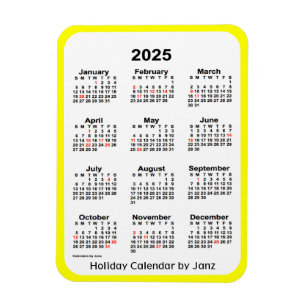 2025-Gultens Helgdag Kalender från Janz Magnet