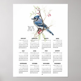 2025 Handsome Blue Jay Poster Calendar