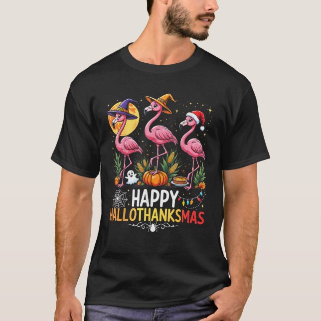 2025 Happy Halloween Thanksgiving Christmas Funny  T Shirt (Framsida)