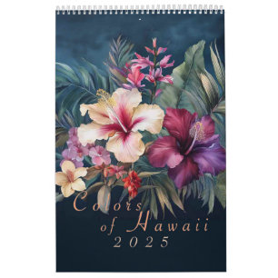 2025 Hawaii Watercolor Flowers Kalender