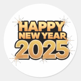 2025 i varje detalj på Gott nytt år Runt Klistermärke