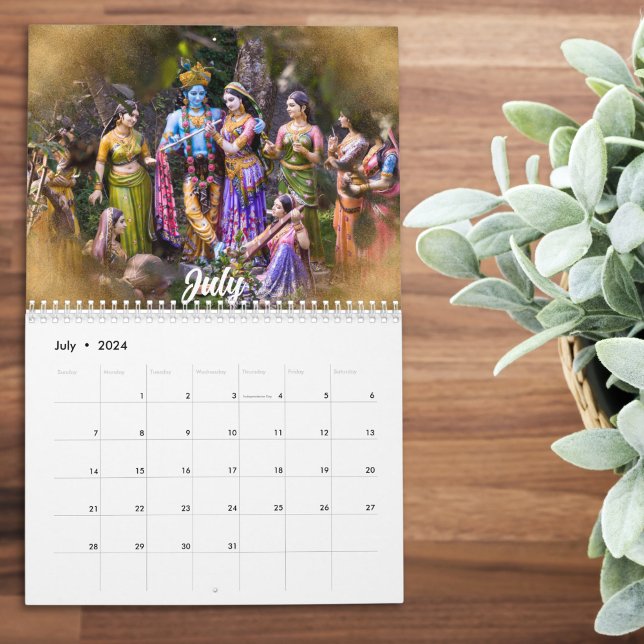 2025 Indisk hinduisk Gudom Idol Gayatri Mantra Kalender (Skapare uppladdad)
