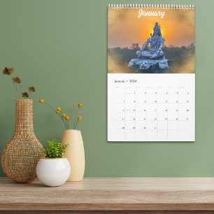 2025 Indisk hinduisk Gudom Idol & Gayatri Mantra Kalender
