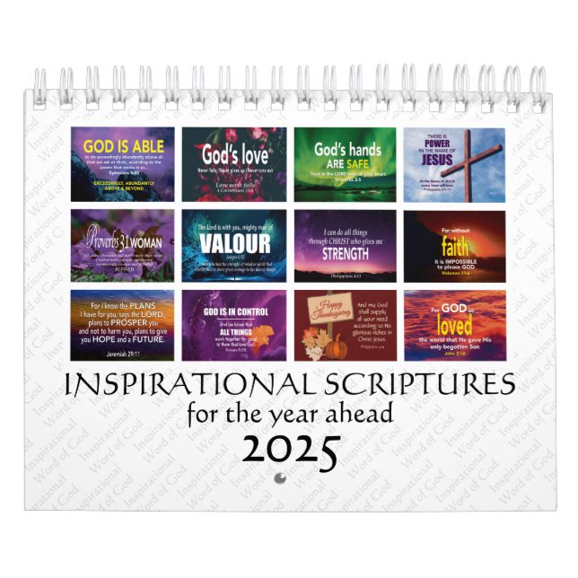 2025 INSPIRATIONAL SCRIPTURES Christian Bible Kalender (Omslag)