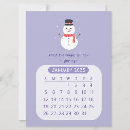 2025 Januari Månadsvis Kawaii Motiverande Kalender Meddelande