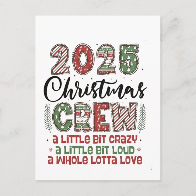 2025 Jul Crew Familj Matchande Outfit Xmas  Inbjudan Vykort (Framsida)