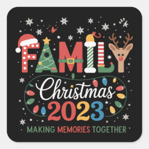2025 Jul Crew Vi Är Familj Festlig Fest Fyrkantigt Klistermärke