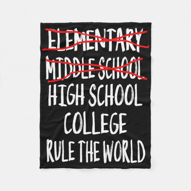 2025 Junior High Studenten Funny Mitten School Gr Fleecefilt (Framsidan)