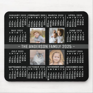 2025 Kalender 4 Anpassningsbar Photo Namn Black Wh Musmatta