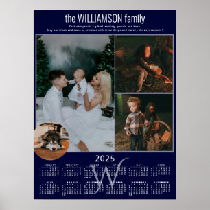 2025 Kalender 4 Fotokollage Familjeminne Poster