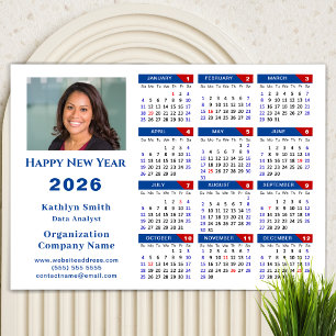 2025-kalender - affärsfoto Blue Red Magnetic