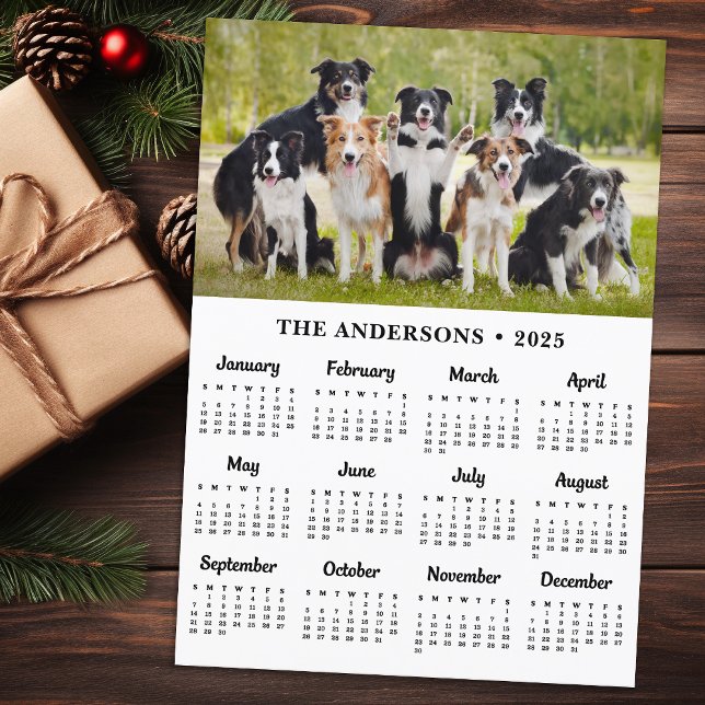 2025 Kalender Anpassningsbar Pet Puppy Hund 12 mån Julkort (Skapare uppladdad)