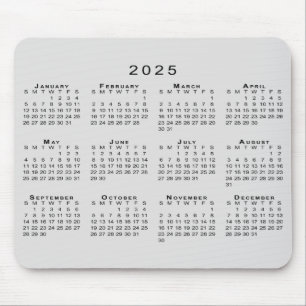 2025 Kalender - enkel Grått och svart Musmatta