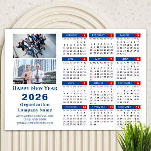 2025-kalender - Enkelt blått magnetkort