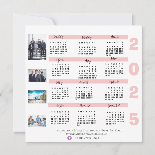 2025 Kalender Foto korporerad jul - nyår Kort (Framsida)