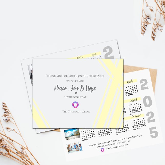 2025 Kalender Foto korporerad jul - nyår Vykort (2025 Calendar Photo Corporate Christmas New Year Postcard)