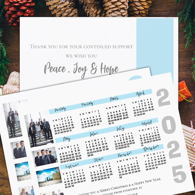 2025 Kalender Foto korporerad jul - nyår Vykort (2025 Calendar Photo Corporate Christmas New Year Postcard)