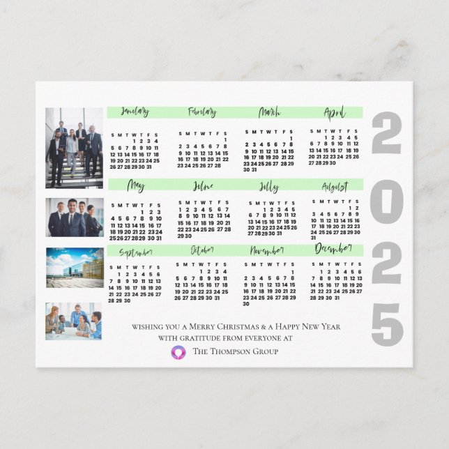 2025 Kalender Foto korporerad jul - nyår Vykort (Framsida)