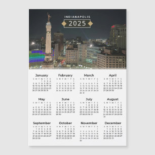 2025 Kalender Indianapolis Monument Magnetisk Kart