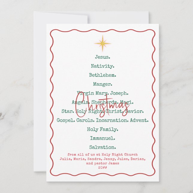 2025 Kalender - jultomten Jesus Religiösa Julkort (Framsida)