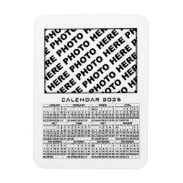 2025 Kalender - lägg till 1 foton Magnet White