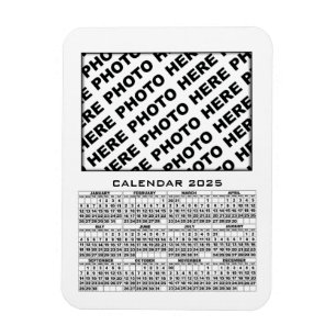 2025 Kalender - lägg till 1 foton Magnet White