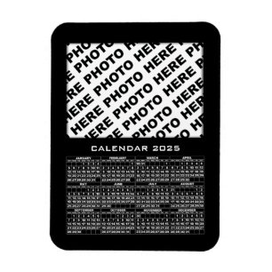 2025-kalender Lägg till 1 foton, svart magnet