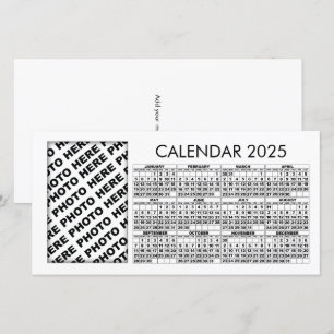 2025 Kalender - lägg till 1-Lodräts fotokort