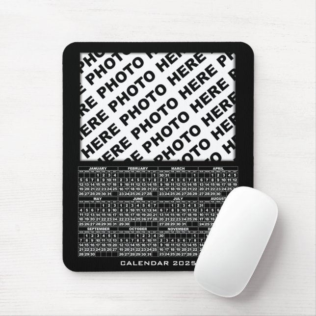 2025 Kalender Lägg till 1 Vågrät Foton Mousepad Musmatta (Med mus)