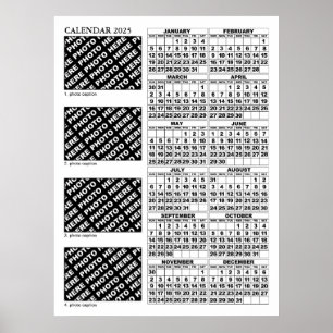 2025 Kalender Lägg till 4 bilder Affisch 61x81cm