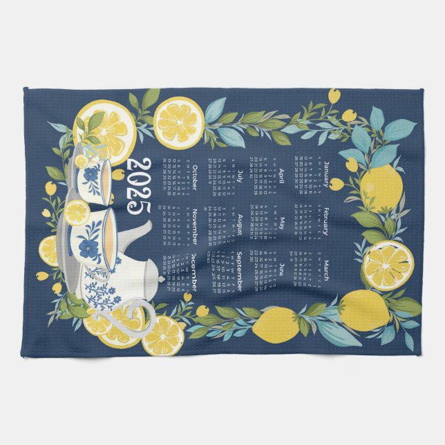 2025 Kalender Lemon Garden Kökshandduk (Horisontell)