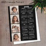 2025 Kalender med 4 fotokollage Vykort<br><div class="desc">En 4-fotokollage med en kalender. En roligt för nyår. Lägg till 4 kvadratfoton till den här designen. Med lite arbete kan du ändra bakgrunden färg och kalendern färg när du klickar på anpassningsalternativet och väljer ett annat färger.</div>