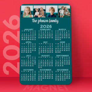 2025 Kalender med 4 foton Magnet