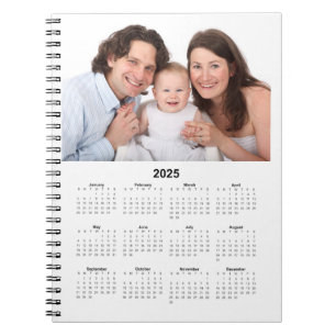 2025 Kalender med Anpassningsbar Photo Anteckningsbok