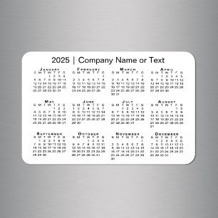 2025 Kalender med Anpassningsbar Text vit Magnet