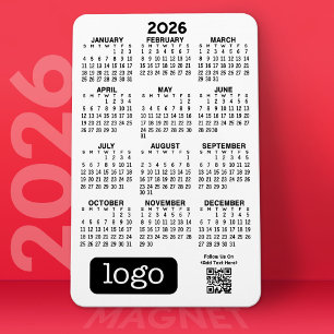2025-kalender med Business Logotyp och QR-kod Magnet