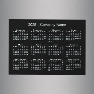 2025-kalender med företaget Namn Black Magnet