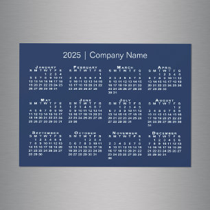 2025 Kalender med företaget Namn Navy Blue Magnet