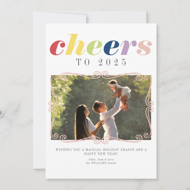 2025 Kalender Modern Semestertid Nyår 1 Foto Julkort (Framsida)