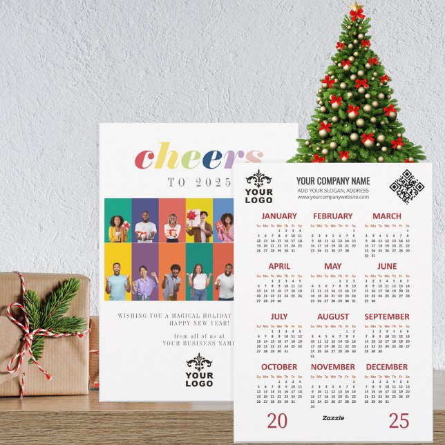 2025 Kalender Modern Semestertid Nyår Foto Julkort (2025 Calendar Modern Holiday New Year Photo Holiday Card Business Swag Promotional Branded Marketing)