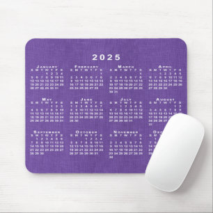 2025 Kalender om Anpassningsbar Foto Lila Linen St Musmatta