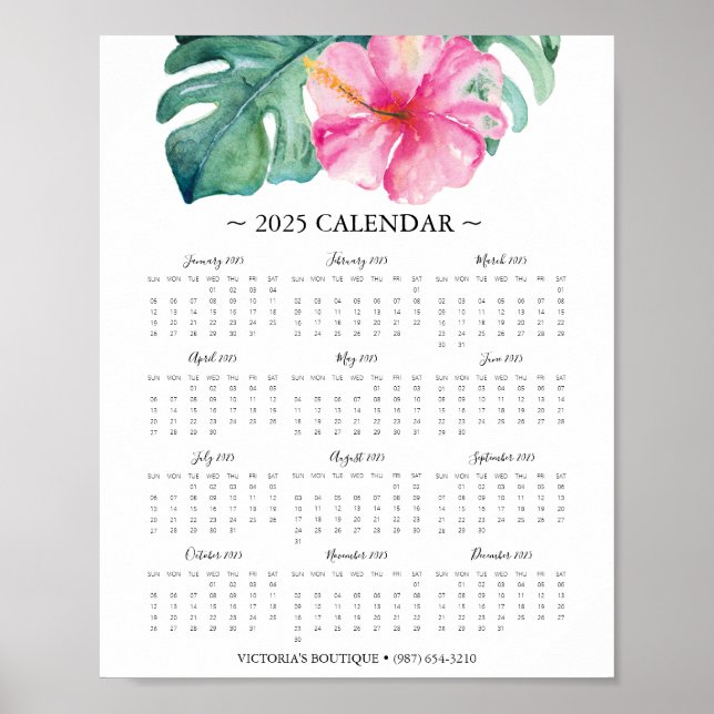 2025 Kalender Tropical Small Business Promo Poster (Framsidan)
