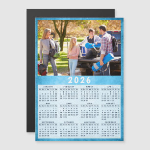 2025 - Kalenderfamiljens foto - blå fridge Magnet