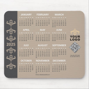 2025 Kalendern Företagets Logotyp QR-kod Latte Bar Musmatta