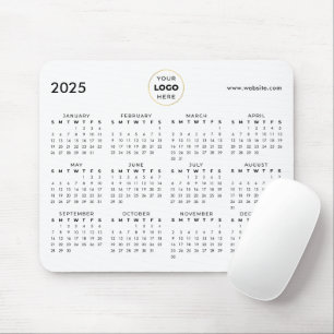 2025 Kalendern Företagets Logotyp Svart Musmatta