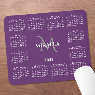 2025 Kalenderns Chic Monogram Namn på Lilan Musmatta